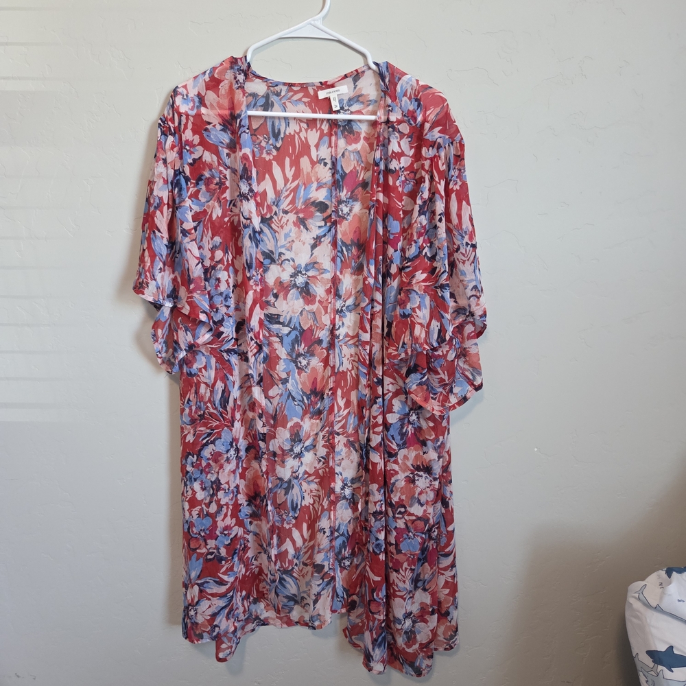 Maurices Multicolor Floral Kimono